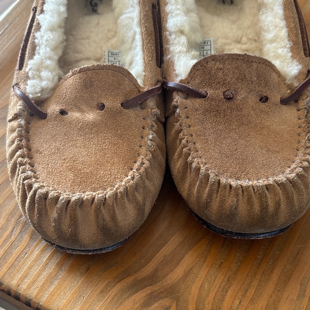 UGG Tan Suede Moccasin Slippers - Picture 5 of 5